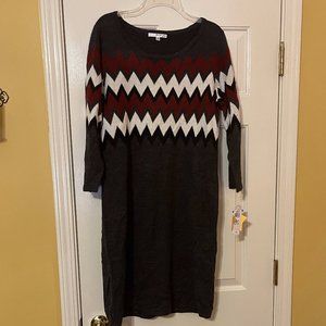 New with Tags! Studio One New York Heather Grey Border Sweater Dress